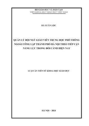 Quản lý giáo viên trung học ngoài công lập tại Hà Nội: 