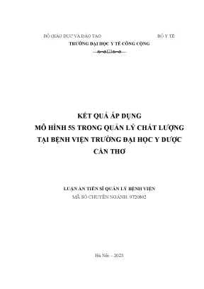 Áp dụng mô hình 5S trong quản lý chất lượng bệnh viện 