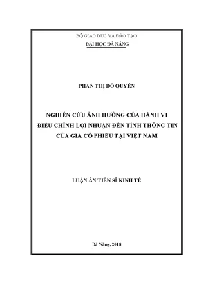 Nghiên cứu tác động của hành vi điều chỉnh lợi nhuận đến