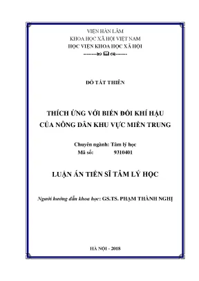 Nghiên cứu tâm lý học nông dân miền Trung ứng phó biến