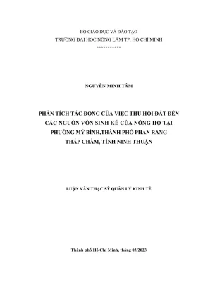 Tác động thu hồi đất đến sinh kế nông hộ tại Phường Mỹ 