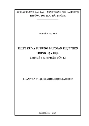 Phương pháp dạy học toán lớp 12: Sử dụng bài toán thực