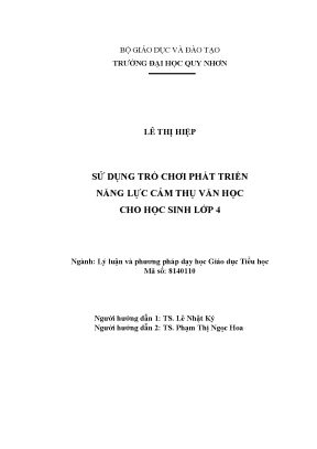 Phát triển năng lực cảm thụ văn học cho học sinh lớp 4 