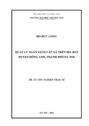 Quản lý ngân sách cấp xã tại huyện Đông Anh, Hà Nội