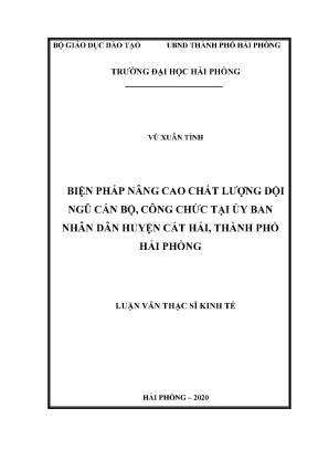 Nâng cao chất lượng đội ngũ cán bộ công chức tại Ủy ban