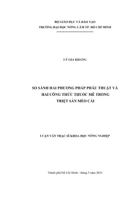 So sánh phương pháp phẫu thuật và thuốc mê trong triệt