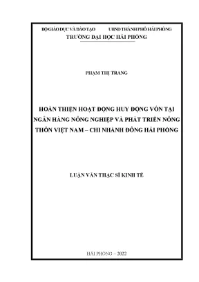 Hoàn thiện huy động vốn tại ngân hàng nông nghiệp và