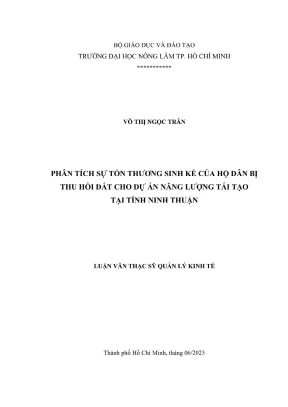 Phân Tích Tổn Thương Sinh Kế Hộ Dân Bị Thu Hồi Đất Dự Án