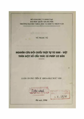 Nghiên cứu trật tự từ Anh-Việt trong cấu trúc cú pháp cơ bản