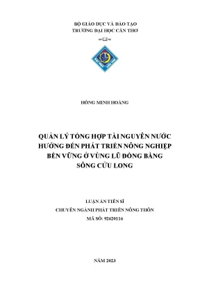 Quản lý tài nguyên nước cho nông nghiệp bền vững ở đồng 