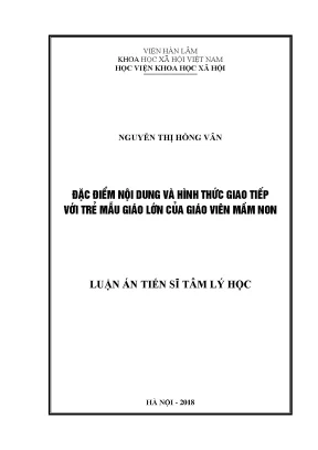 Nghiên cứu giao tiếp của giáo viên mầm non với trẻ mẫu 