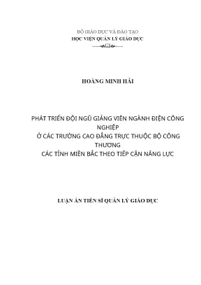 Phát triển đội ngũ giảng viên ngành điện công nghiệp tại 