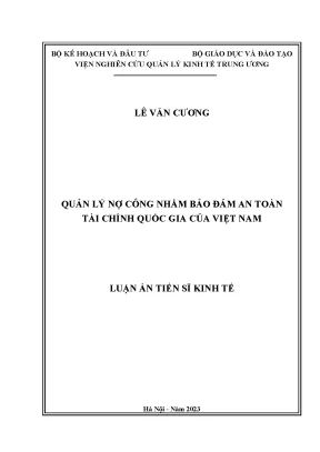 Quản lý nợ công và an toàn tài chính quốc gia Việt Nam