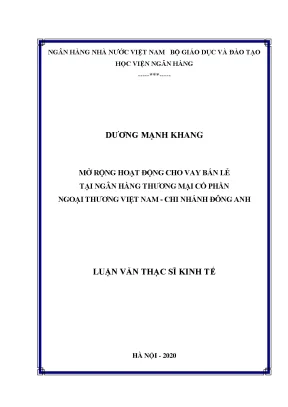 Mở Rộng Hoạt Động Cho Vay Bán Lẻ Tại Ngân Hàng Thương