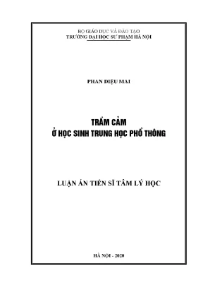 Nghiên cứu trầm cảm ở học sinh trung học phổ thông