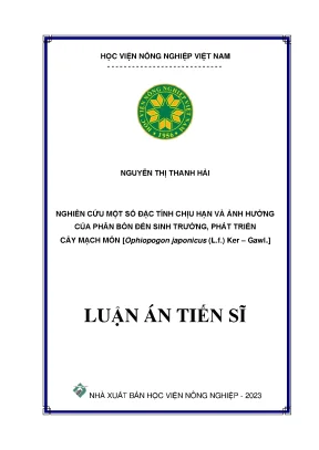 Nghiên cứu đặc tính chịu hạn và ảnh hưởng của phân bón
