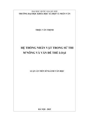 Hệ thống nhân vật trong sử thi Mnông và thể loại văn hóa 