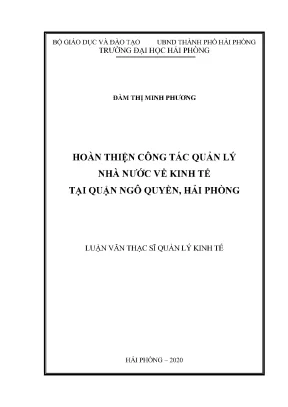 Cải thiện quản lý nhà nước về kinh tế tại quận Ngô