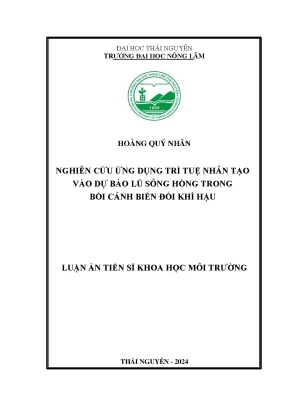 Ứng dụng trí tuệ nhân tạo trong dự báo lũ sông Hồng