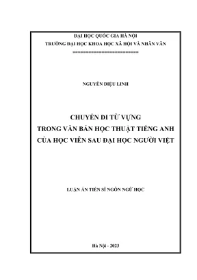 Nghiên cứu chuyển di từ vựng trong văn bản học thuật