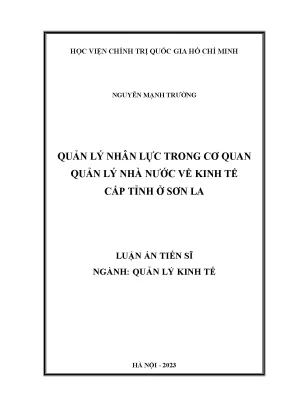 Quản lý nhân lực trong cơ quan nhà nước cấp tỉnh tại Sơn La