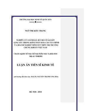 Đánh giá rủi ro sai sót trong kiểm toán báo cáo tài