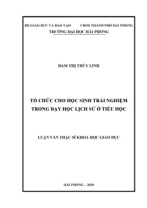Trải nghiệm học tập trong dạy học lịch sử tiểu học