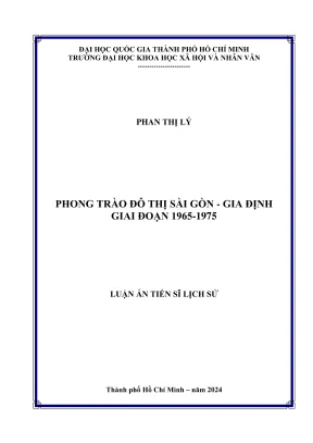 Nghiên cứu phong trào đô thị Sài Gòn - Gia Định