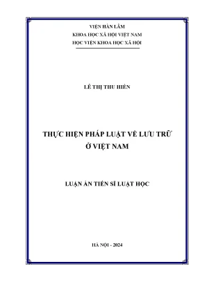 Nghiên cứu pháp luật lưu trữ tại Việt Nam