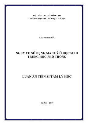 Nghiên cứu nguy cơ sử dụng ma túy ở học sinh trung học