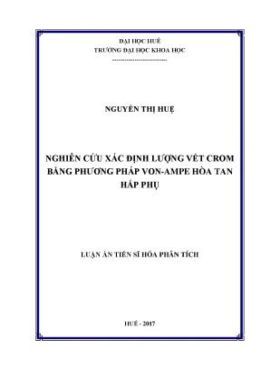 Luận án Tiến sĩ Hóa học tại Đại học Huế: Nghiên cứu và 