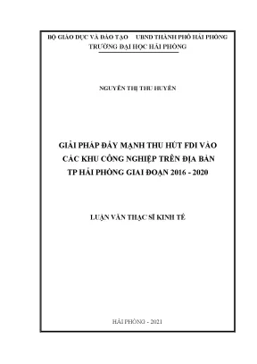 Giải pháp thu hút FDI vào khu công nghiệp Hải Phòng giai