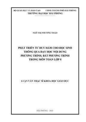 Phát triển tư duy hàm cho học sinh lớp 8 qua dạy học