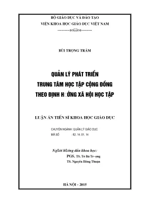 Phát triển trung tâm học tập cộng đồng theo định hướng 
