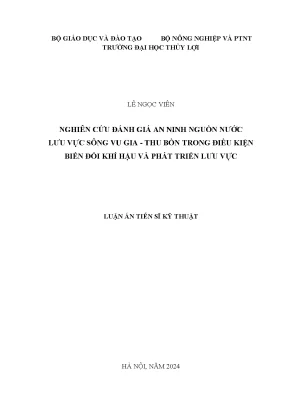 Đánh giá an ninh nguồn nước sông Vu Gia - Thu Bồn trong 