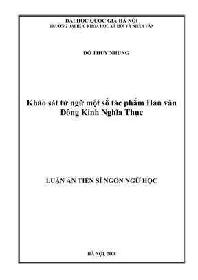 Luận án tiến sĩ ngôn ngữ học: Khảo sát từ ngữ trong tác