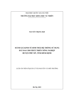Đánh giá kinh tế sinh thái trong quản lý tài nguyên đất
