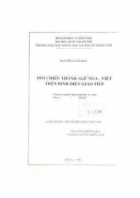 So sánh thành ngữ Nga - Việt trong giao tiếp