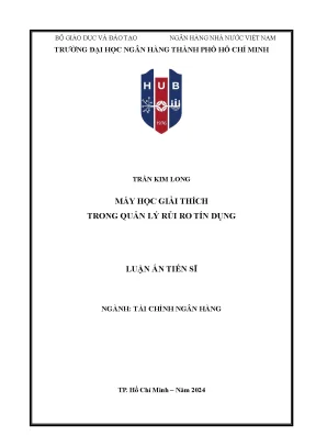 Ứng dụng máy học trong quản trị rủi ro tín dụng ngân hàng