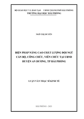 Nâng cao chất lượng đội ngũ cán bộ công chức tại UBND