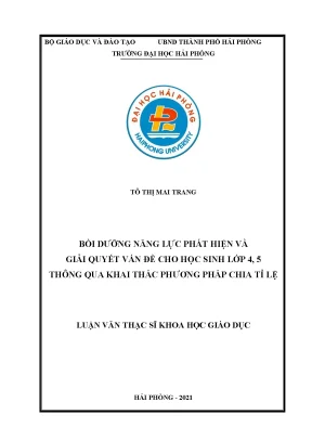 Bồi Dưỡng Năng Lực Giải Quyết Vấn Đề Cho Học Sinh Lớp