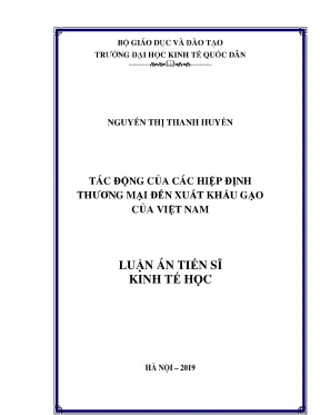 Tác động của hiệp định thương mại đến xuất khẩu gạo Việt Nam