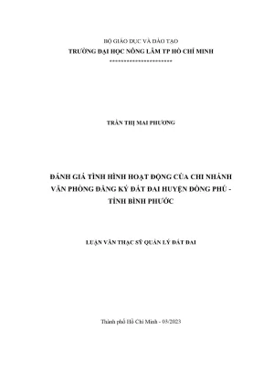 Đánh giá hoạt động chi nhánh văn phòng đăng ký đất đai