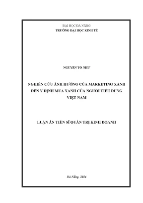 Ảnh hưởng của marketing xanh đến ý định mua hàng bền
