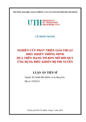 Nghiên cứu giải thuật điều khiển thông minh bằng mạng nơ
