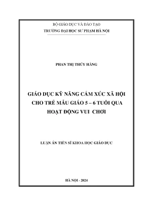 Giáo Dục Kỹ Năng Cảm Xúc Xã Hội Cho Trẻ Mẫu Giáo Qua Vui 