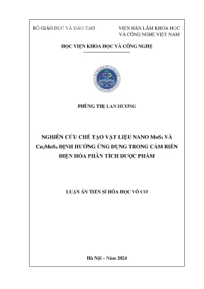 Nghiên cứu vật liệu nano MoS2 và Cu2MoS4 cho cảm biến 