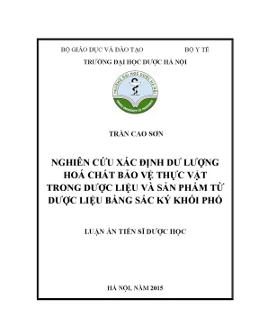 Nghiên cứu dư lượng hóa chất bảo vệ thực vật trong dược 