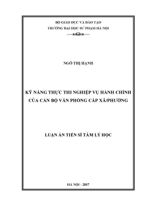 Nâng cao kỹ năng thực thi nghiệp vụ hành chính cho cán