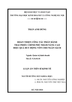 Nâng cao hiệu quả huy động vốn ngân sách qua phát hành